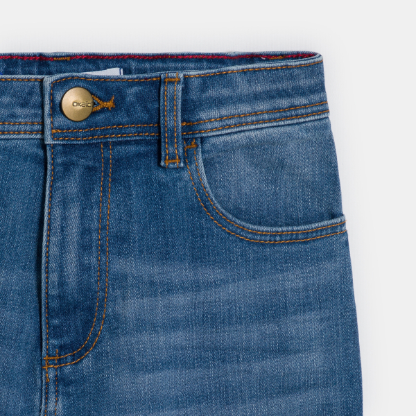 بنطال جينز بقصة واسعة متين باللون الأزرق للأولاد